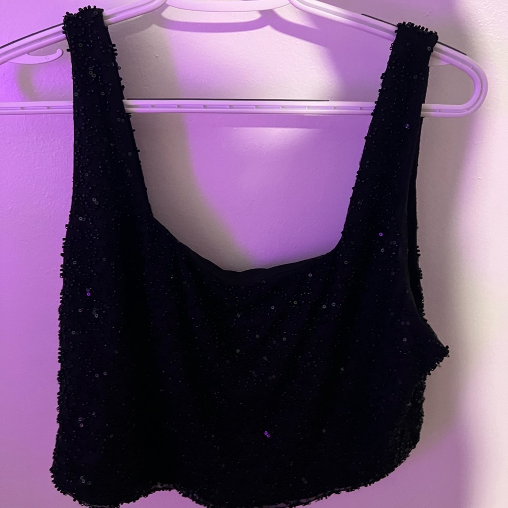 Altar'd State Black Beaded Top